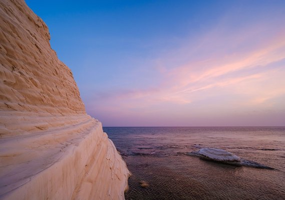 Stair of the Turks (Scala dei Turchi) after sunset, Sicily
