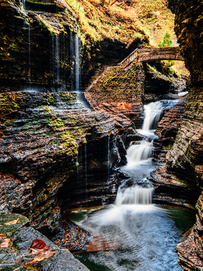 One of the many waterfalls along the trail at Watkins Glen Gorge in New York.