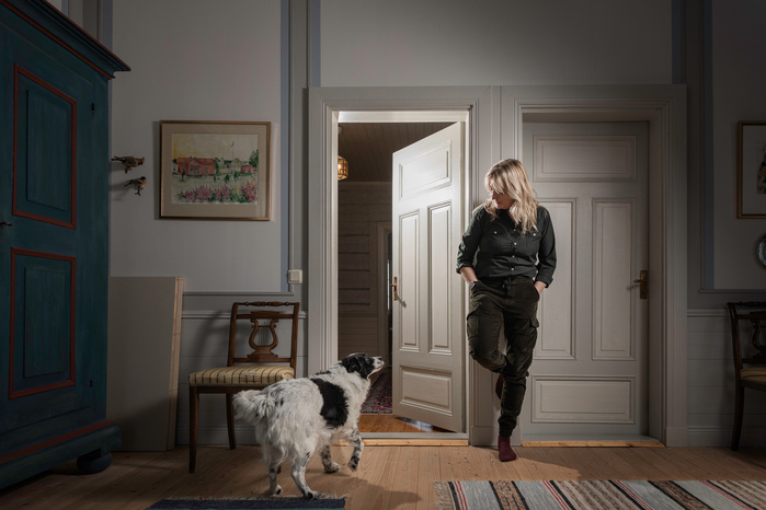 Karin Smirnoff med hunden Sammy