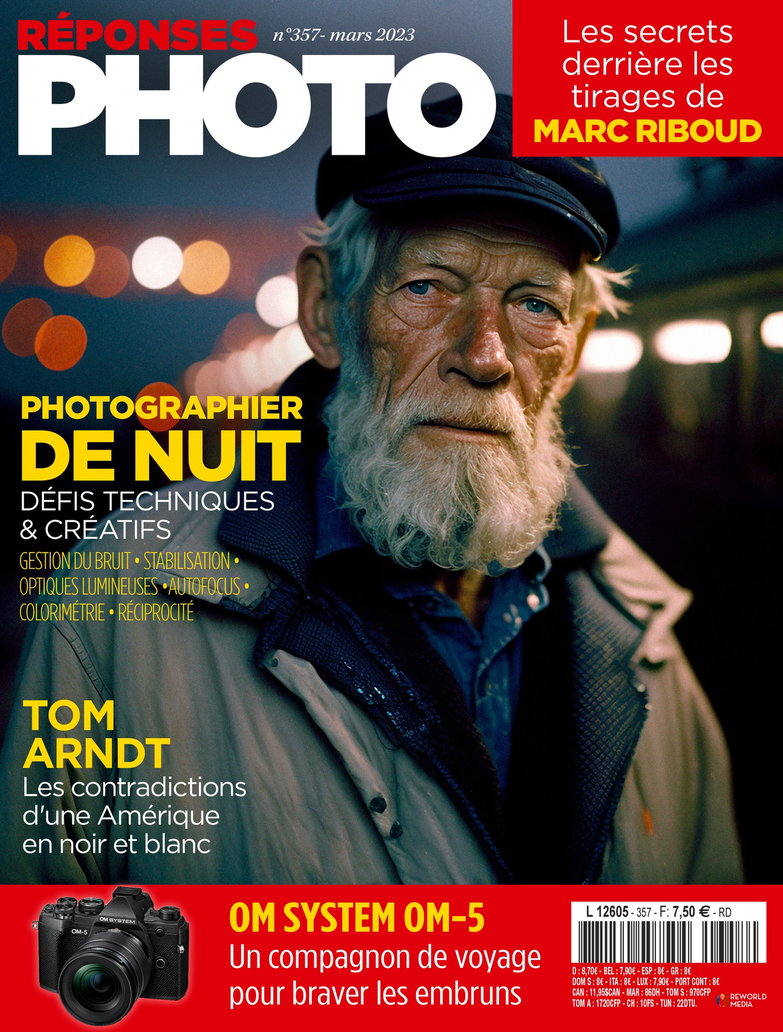 En couverture du magazine français Réponses Photo, un portrait d'un vieil homme entièrement réalisé par l'intelligence artificielle.