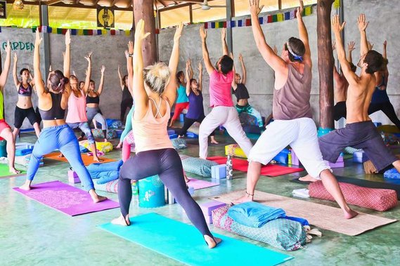 morning yoga class at Luna Alignment Yoga 300-hour yoga advanced TTC at Koh-Phangan Thailand