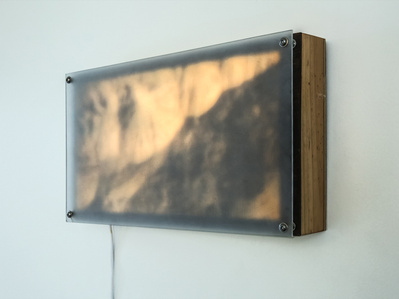 Gullies, Mars Light Panel series, angle view with blur panel