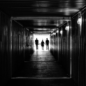 Contemporary, conceptual images in black and white and color, mostly taken in an urban setting.