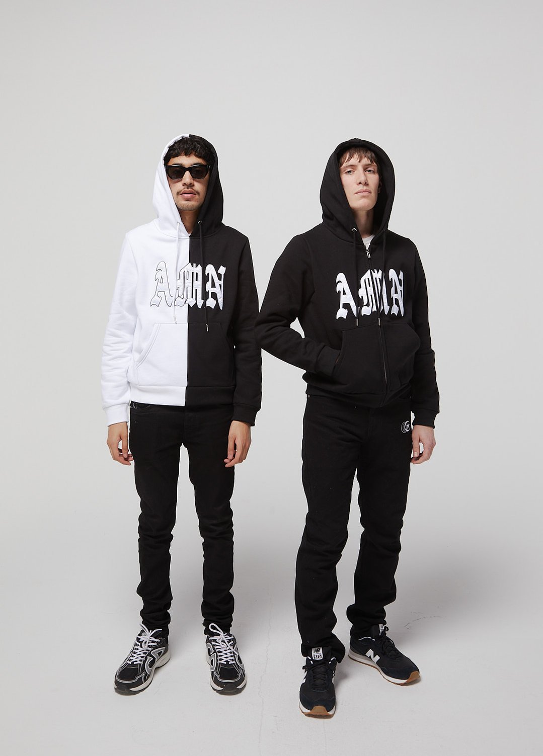 Black luxury premium cut and sew zip up hoodie.