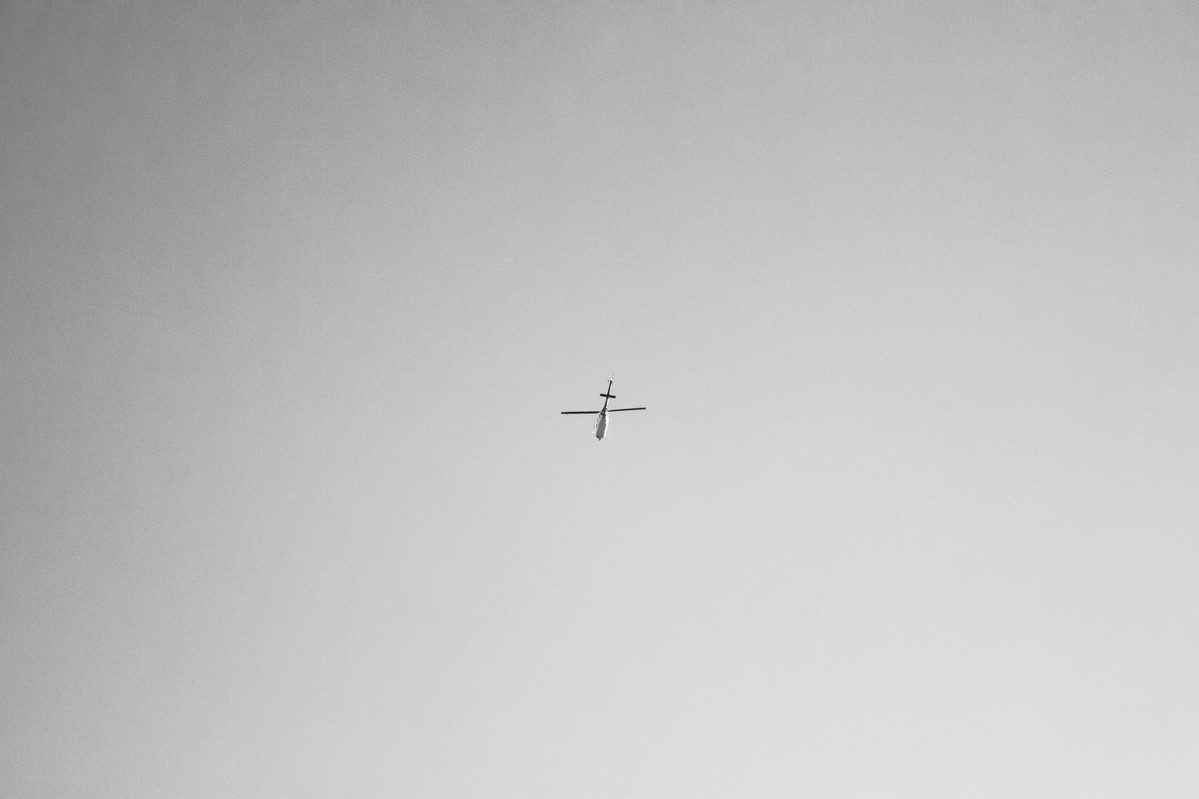 Helicopter surveilling the seaside city of Asbury Park, NJ.