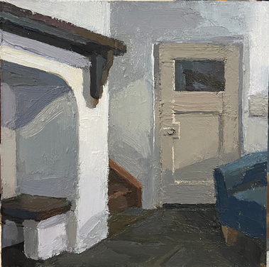 Cottage Interior, 6x6, oil/panel