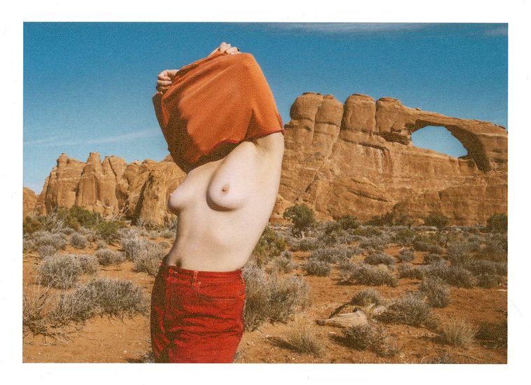 Vintage film topless nude Arches National Park Utah
