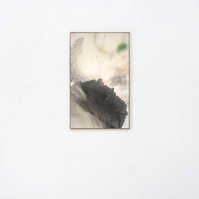 Noire et glauque, 2022 | Acrylic paint, acrylic spray, soft pastel, oil pastel, and charcoal on raw cotton | 130 x 80 cm