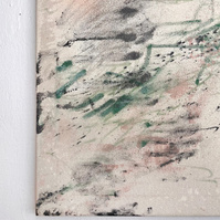 Chair et glauque 4, 2022 | Acrylic paint, acrylic spray, soft pastel, oil pastel, and charcoal on raw cotton | 120 x 160 cm