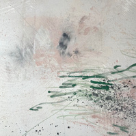 Chair et glauque 4, 2022 | Acrylic paint, acrylic spray, soft pastel, oil pastel, and charcoal on raw cotton | 120 x 160 cm