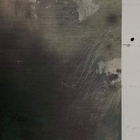 Schwarzgrün 4, 2022 | Acrylic paint, acrylic spray, soft pastel, oil pastel, and charcoal on raw cotton | 200 x 150 cm