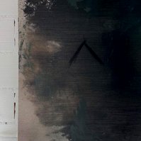 Schwarzgrün 3, 2022 | Acrylic paint, acrylic spray, soft pastel, oil pastel, and charcoal on raw cotton | 200 x 150 cm