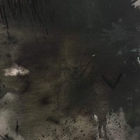 Schwarzgrün 2, 2022 | Acrylic paint, acrylic spray, soft pastel, oil pastel, and charcoal on raw cotton | 200 x 150 cm