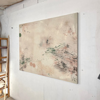 Alejandro Javaloyas - Chair et glauque 4, 2022 | Acrylic paint, acrylic spray, soft pastel, oil pastel, and charcoal on raw cotton | 120 x 160 cm