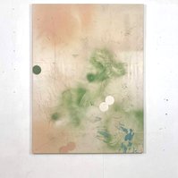 Alejandro Javaloyas - Plastique perforé 3, 2022 | Acrylic paint, acrylic spray, soft pastel, oil pastel, charcoal, and plastic foil on raw cotton | 160 x 120 cm