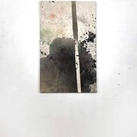Alejandro Javaoyas - Bande inversée, 2022 | Acrylic paint, acrylic spray, soft pastel, oil pastel, and charcoal on raw cotton | 130 x 80 cm
