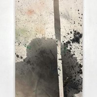 Alejandro Javaoyas - Bande inversée, 2022 | Acrylic paint, acrylic spray, soft pastel, oil pastel, and charcoal on raw cotton | 130 x 80 cm