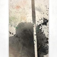 Alejandro Javaoyas - Bande inversée, 2022 | Acrylic paint, acrylic spray, soft pastel, oil pastel, and charcoal on raw cotton | 130 x 80 cm