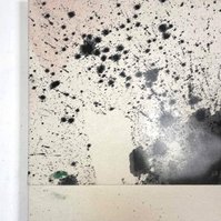 Tache noire fendue, 2022 | Acrylic paint, acrylic spray, soft pastel, oil pastel, and charcoal on raw cotton | 130 x 80 cm