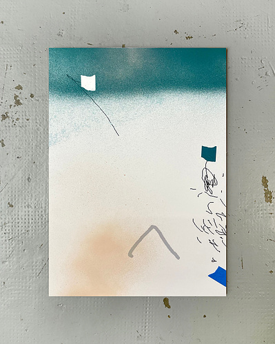 Microsoft Paint 1 | Inkjet printing, acrylic spray paint, and graphite on cotton paper | 42 x 30 cm
