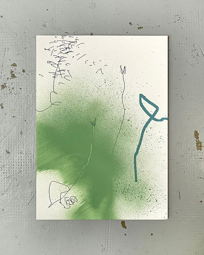 Microsoft Paint 1 | Inkjet printing, acrylic spray paint, and graphite on cotton paper | 42 x 30 cm
