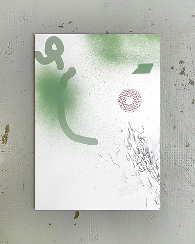 Microsoft Paint 17 | Inkjet printing, acrylic spray paint, and graphite on cotton paper | 42 x 30 cm
