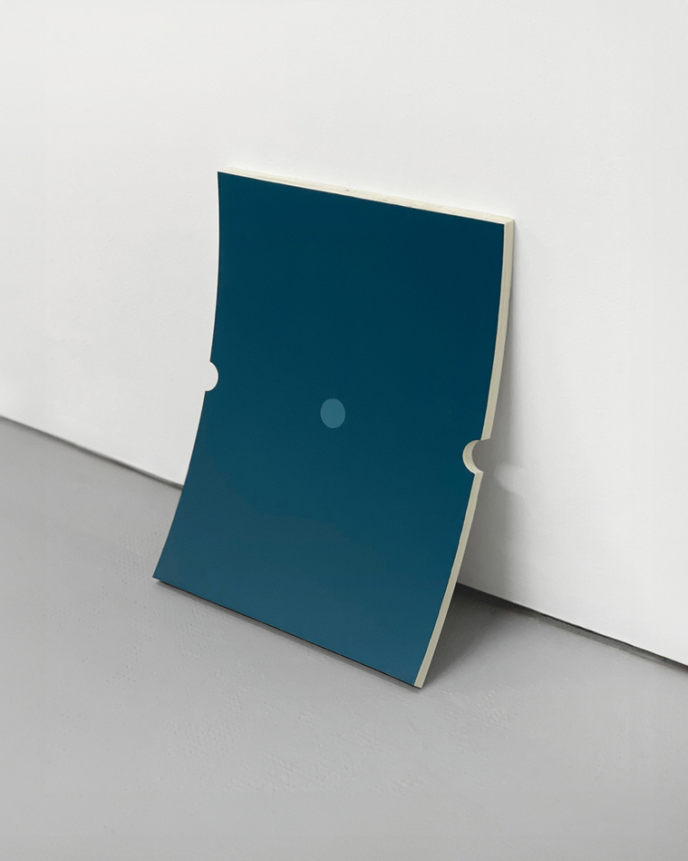 Dark Blue Abstract Painting by Alejandro Javaloyas