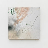 Estudi 5, 2022 | Acrylic paint, acrylic spray, soft pastel, oil pastel and charcoal on plywood | 40 x 40cm