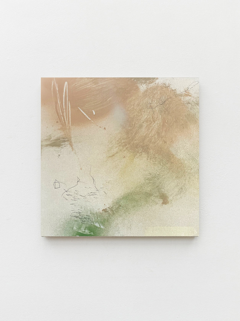 Estudi 3, 2022 | Acrylic paint, acrylic spray, soft pastel, oil pastel and charcoal on plywood | 40 x 40cm