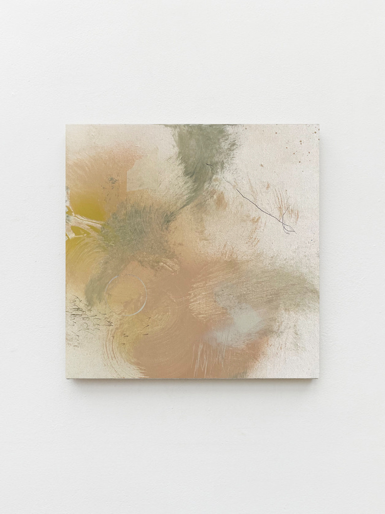 Estudi 4, 2022 | Acrylic paint, acrylic spray, soft pastel, oil pastel and charcoal on plywood | 40 x 40cm