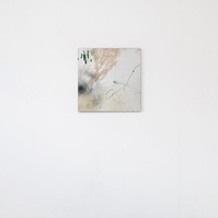 Alejandro Javaloyas - Estudi 5, 2022 | Acrylic paint, acrylic spray, soft pastel, oil pastel and charcoal on plywood | 40 x 40cm