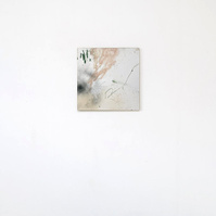 Alejandro Javaloyas - Estudi 5, 2022 | Acrylic paint, acrylic spray, soft pastel, oil pastel and charcoal on plywood | 40 x 40cm