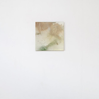 Alejandro Javaloyas - Estudi 3, 2022 | Acrylic paint, acrylic spray, soft pastel, oil pastel and charcoal on plywood | 40 x 40cm
