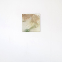 Alejandro Javaloyas - Estudi 3, 2022 | Acrylic paint, acrylic spray, soft pastel, oil pastel and charcoal on plywood | 40 x 40cm