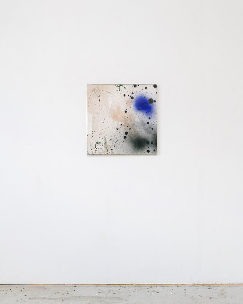 Alejandro Javaloyas - Estudi 6, 2022 | Acrylic paint, acrylic spray, soft pastel, oil pastel and charcoal on plywood | 40 x 40cm