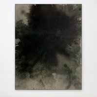 Alejandro Javaloyas - Schwarzgrün 4, 2022 | Acrylic paint, acrylic spray, soft pastel, oil pastel, and charcoal on raw cotton | 200 x 150 cm