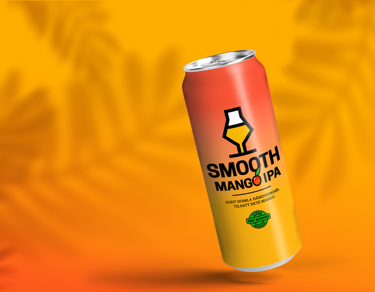 Smooth mango IPA beer can design from Klokk&Co