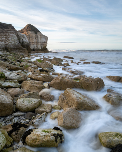 An incoming tide at Thornwick Bay, East Yorkshire. A photograph by Tim Pearson