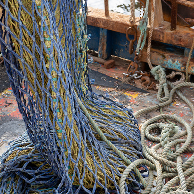 Trawler detail at Eyemouth Harbour, Scotland. A photograph by Tim Pearson.