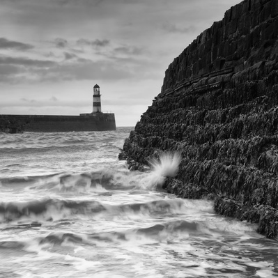 The harbour walls at Seaham on the east coast of England. An image by Tim Pearson.