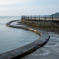 High tide accentuates the curves of the old Scarborough South Bay lido. A photograph by Tim Pearson.