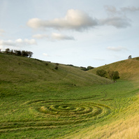 The Waves and Time land sculpture in Thixendale, Yorkshire Wolds. A photograph by Tim Pearson.