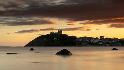 Sunset at Criccieth Castle, North Wales. A long exposure photograph by Tim Pearson.