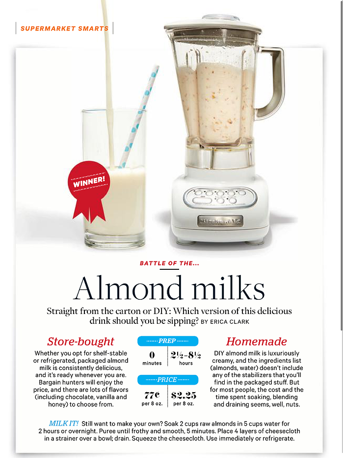 Almond Milk: Homemade v. Storebought