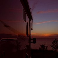 camper 
van
sunset
zonsondergang met de camper
op reis met de camper
