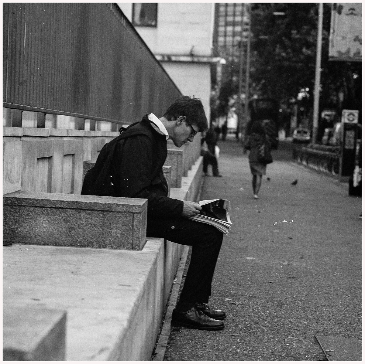 A man reads the newspaper
