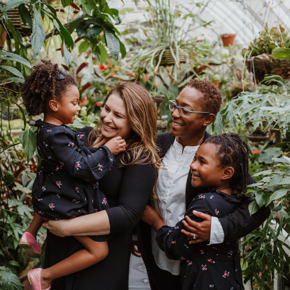 queer family photo session at the san francisco conservatory of flowers