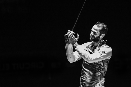 Fevrier 2019, le challenge international de fleuret senior à Bourg la reine, hauts de seine recoit la crème de l'escrime mondiale. Ici Erwan Le Pechoux (Fra) vient de remportre la finale