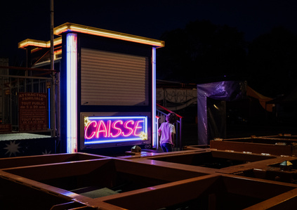 Caisse, la nuit. Foire Saint Martin, Perpignan, octobre 2021