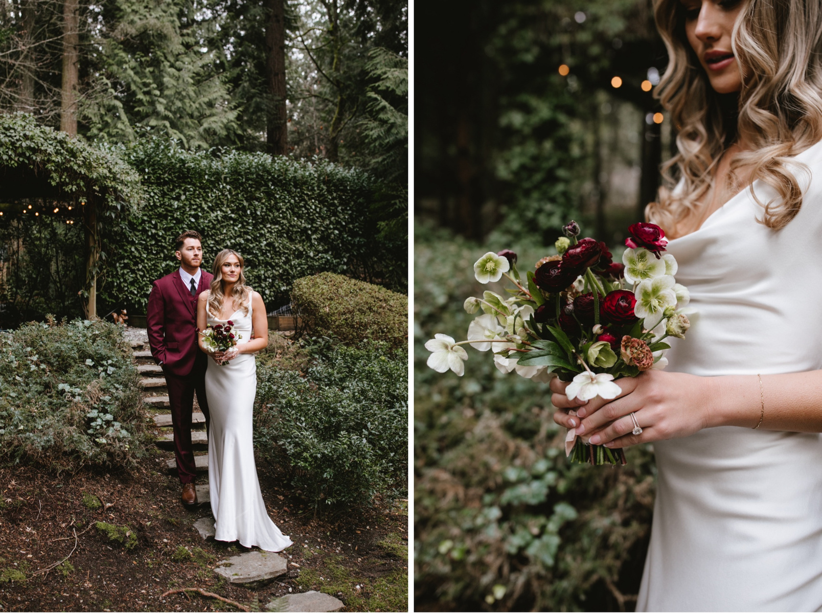 A couple modeling for Weddings in Woodinville a Seattle wedding tour